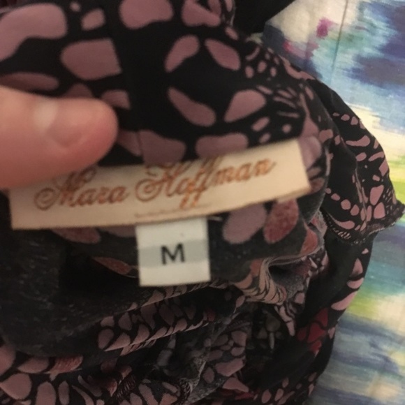 LAST CHANCE: Mara Hoffman Black Pink Pattern Silk Dress M - Picture 2 of 4